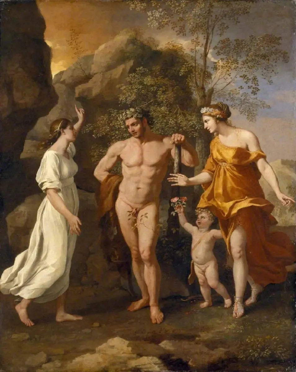 Choix d'Hercule - Nicolas Poussin image 1 tableau peint à l’huile sur toile