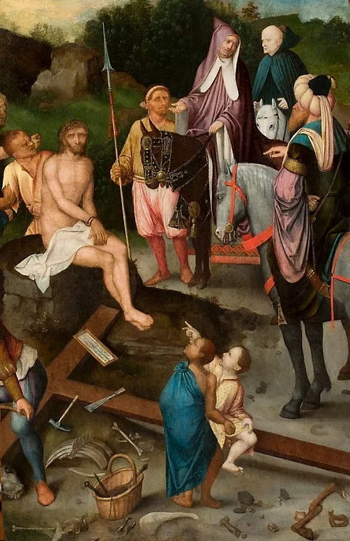 Christ assis sur la pierre froide. - Jan Mostaert image 1 tableau peint à l’huile sur toile