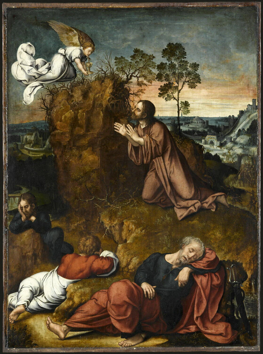 Le Christ au Jardin des Oliviers, avec les apôtres endormis - Bernard Van Orley