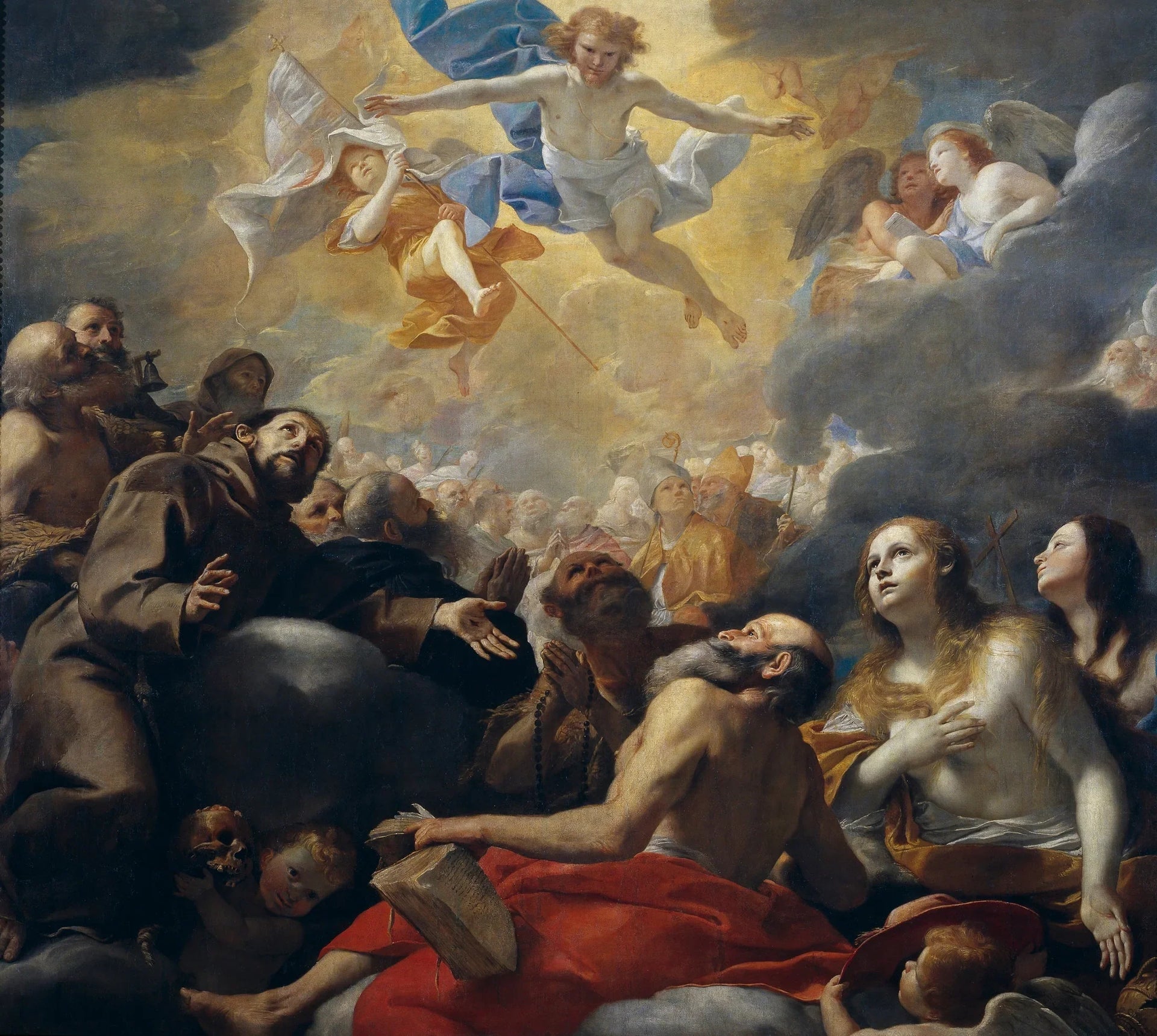 Christ dans la gloire avec les saints - Mattia Preti image 1 tableau peint à l’huile sur toile