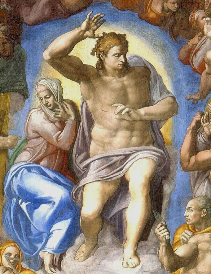 Christ, détail du Jugement dernier - Michel-Ange