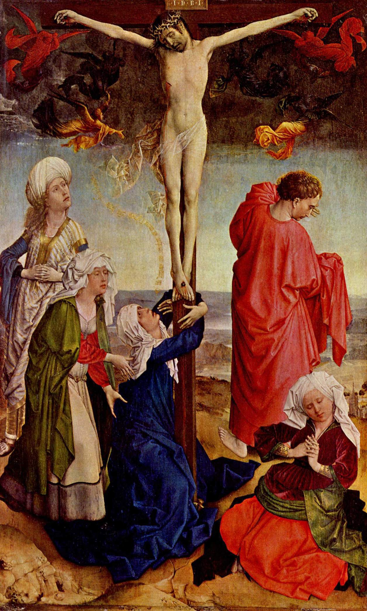 Christ en croix - Robert Campin image 1 copie de tableau peinte à la main