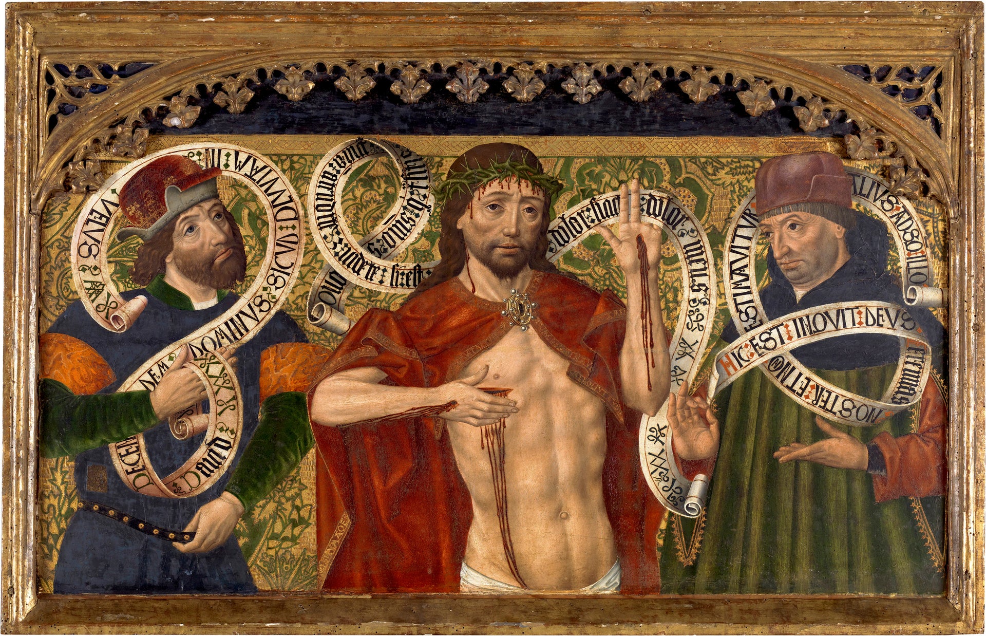 Christ de Miséricorde entre les prophètes David et Jérémie - Diego de la Cruz