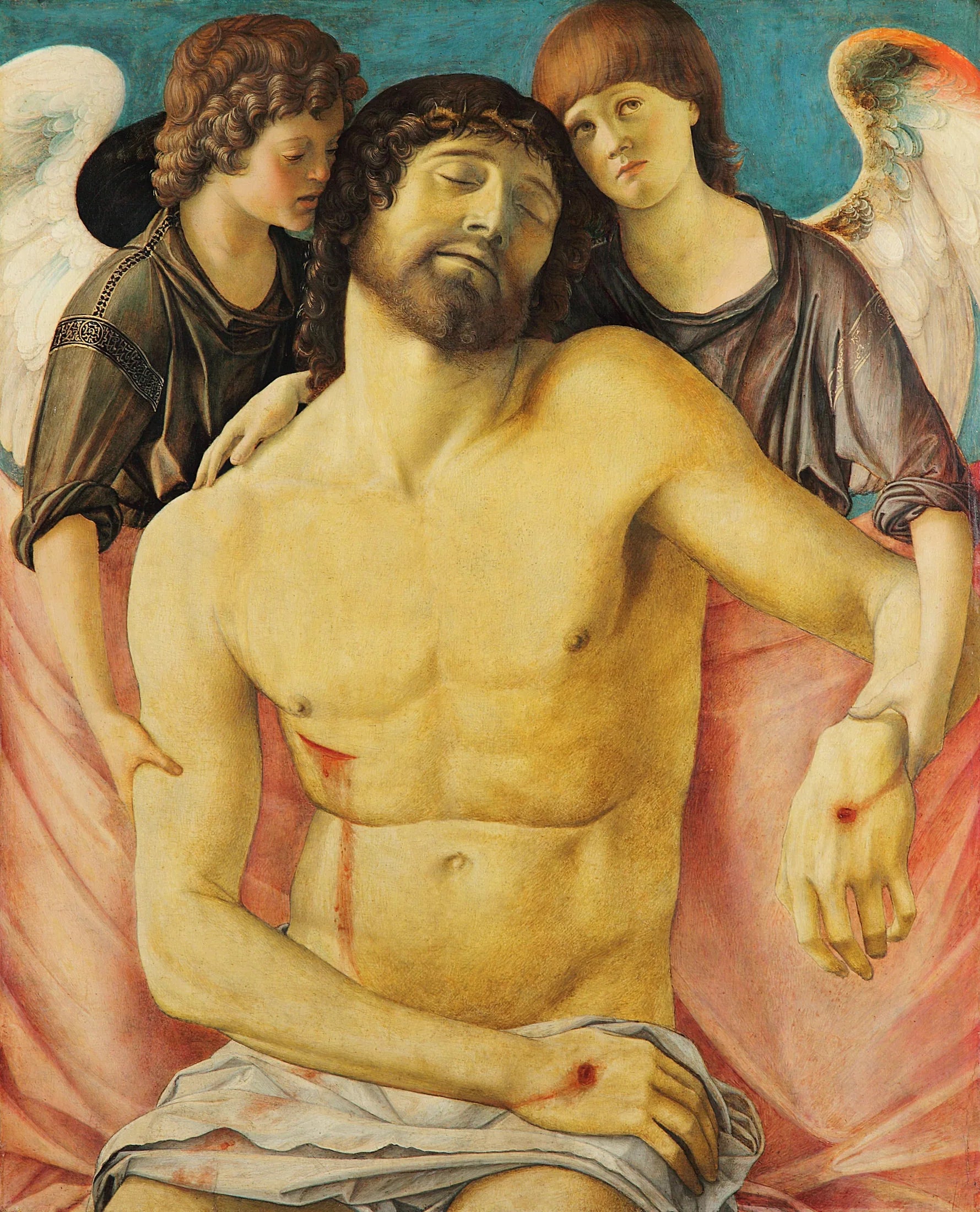 Christ mort soutenu par deux anges - Giovanni Bellini image 1 reproduction de peinture à l’huile