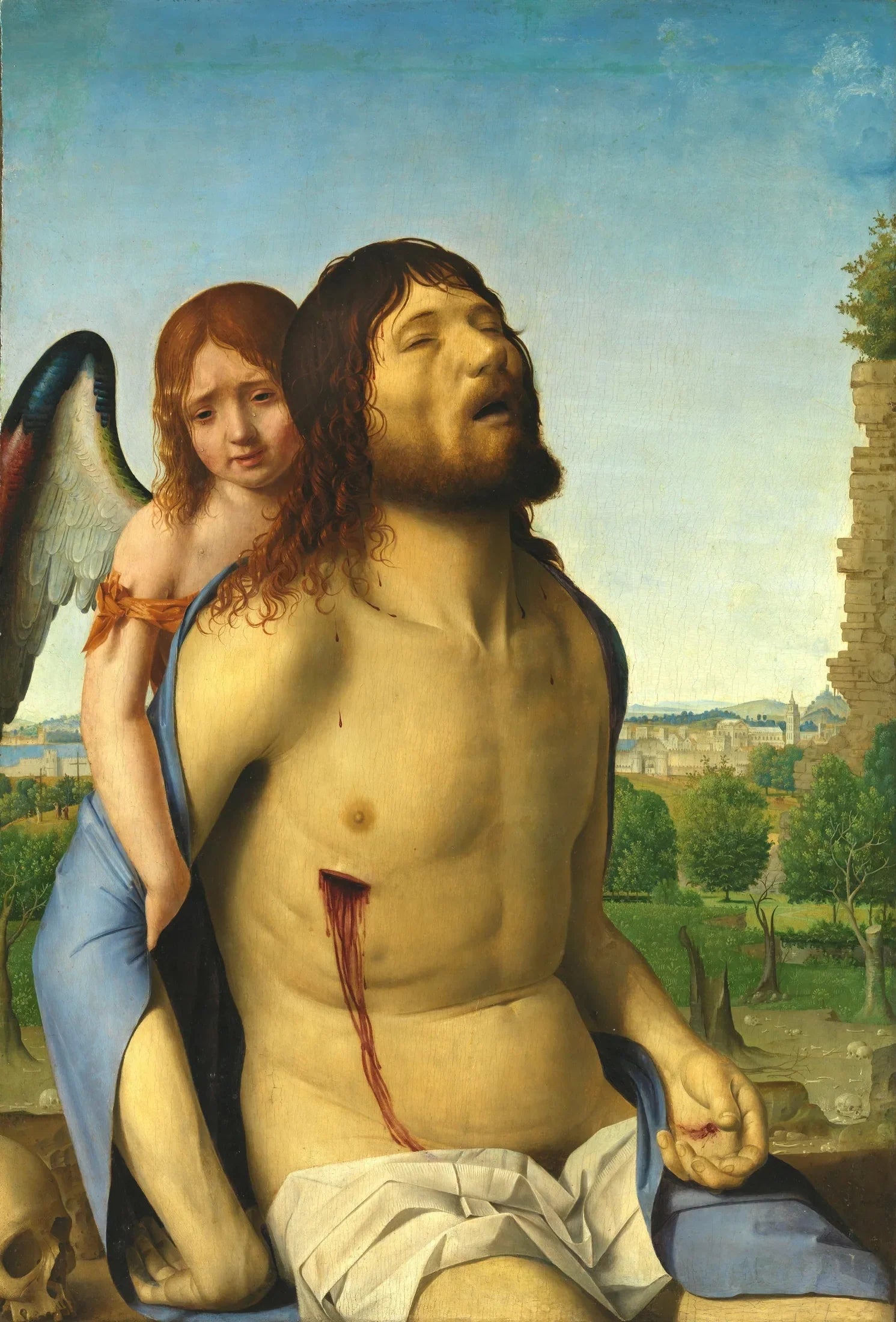 Christ mort, soutenu par un ange - Antonello de Messine image 1 reproduction réalisée par Alpha Reproduction