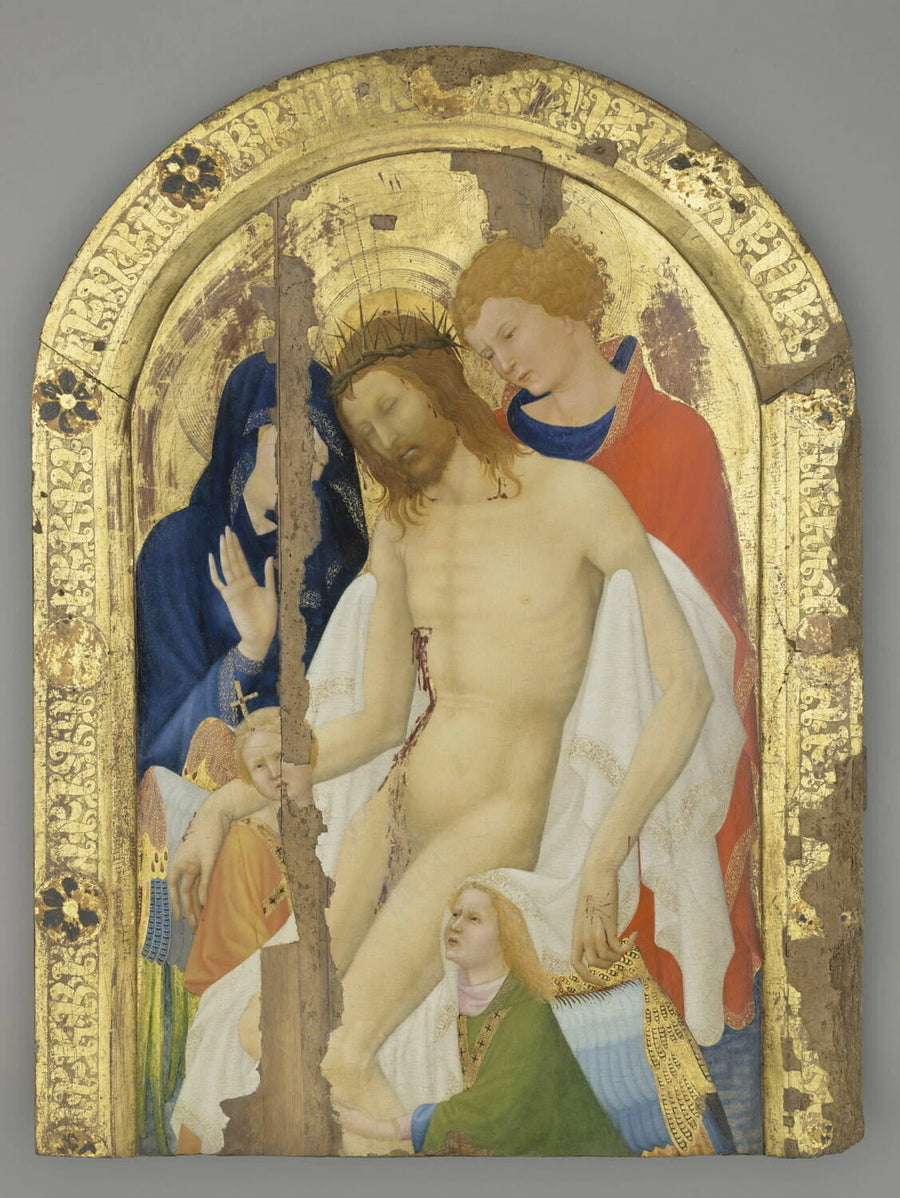 Le Christ de pitié soutenu par saint Jean l'Évangéliste en présence de la Vierge et de deux anges - les frères Limbourg