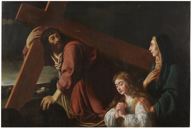 Christ portant la Croix contemplé par Marie et l'âme chrétienne - Felipe Diricksen