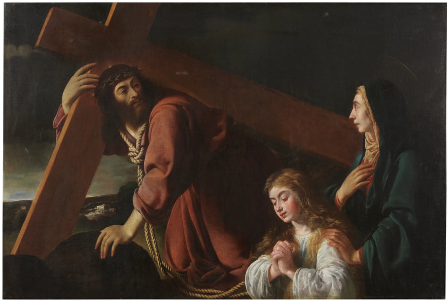 Christ portant la Croix contemplé par Marie et l'âme chrétienne - Felipe Diricksen
