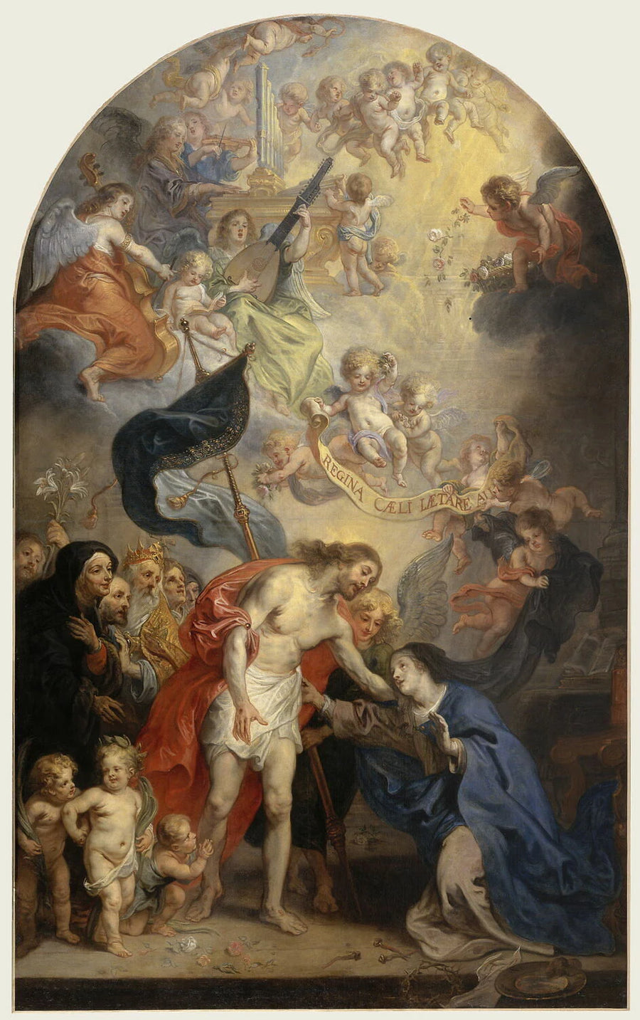 Le Christ ressuscité, vainqueur de la mort, apparaissant à la Vierge Marie, reine des cieux - Theodoor van Thulden