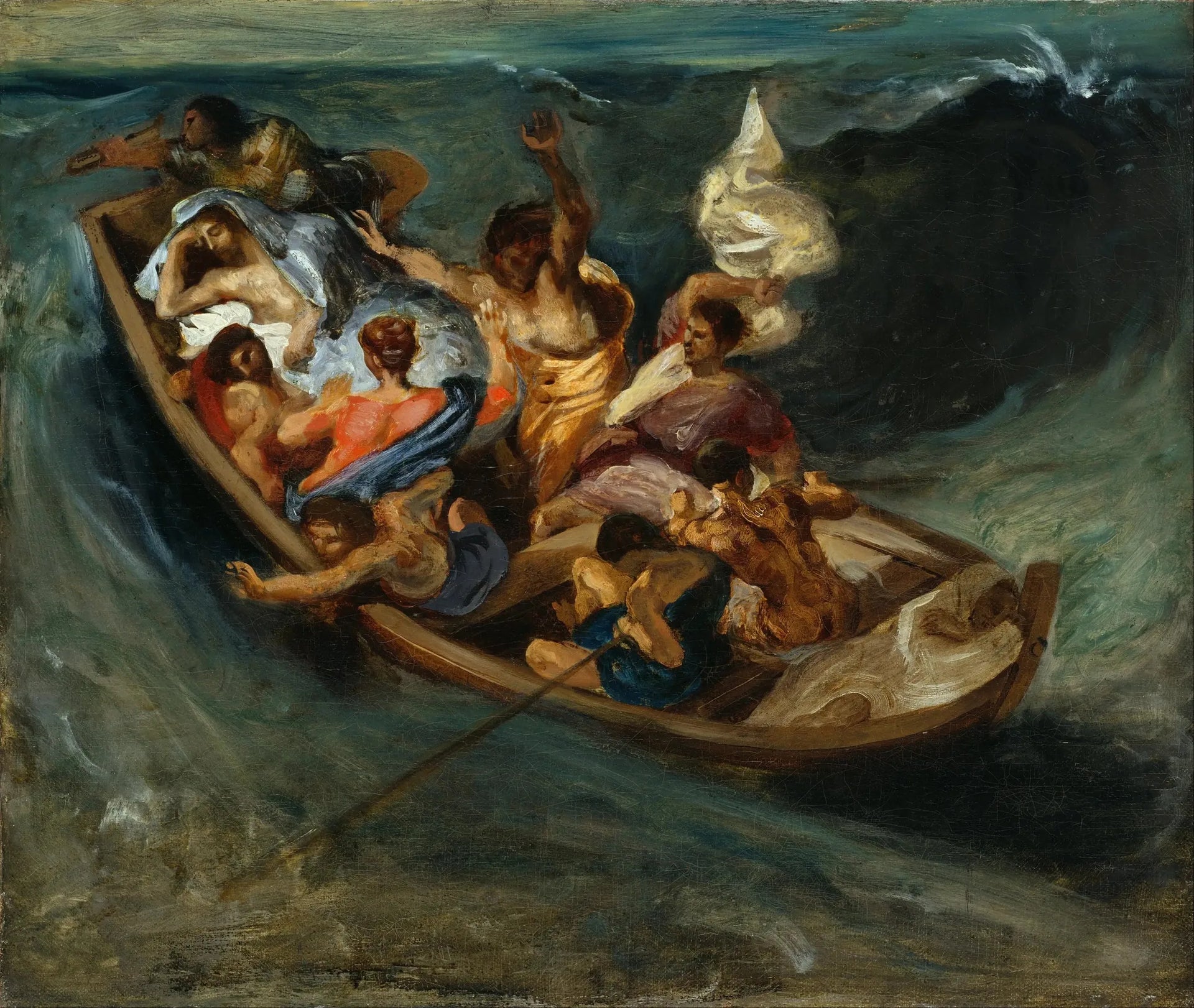 Christ sur la mer de Galilée - Eugène Delacroix image 1 copie peinte à la main à l’huile
