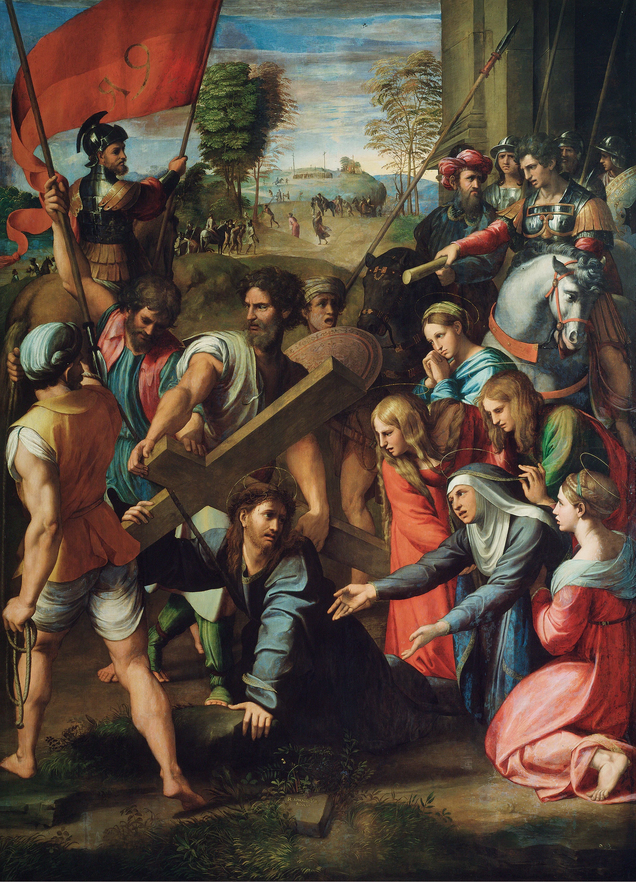 Le Christ tombe sur le chemin du Calvaire - Raphaël Sanzio