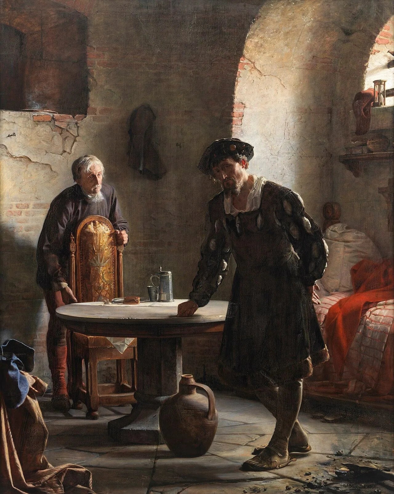 Christian II en prison au château de Sønderborg - Carl Heinrich Bloch image 1 copie de tableau peinte à la main