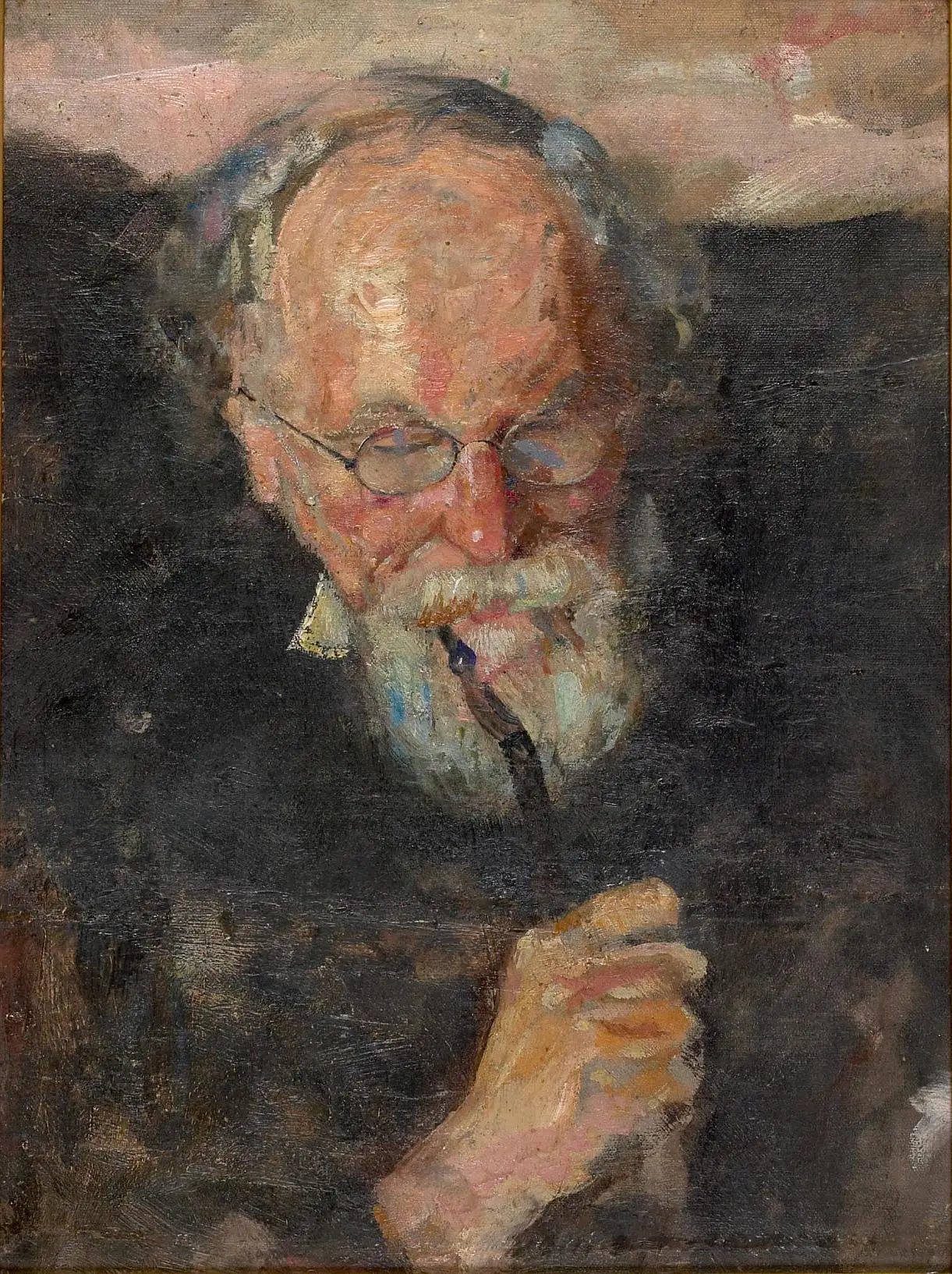 Christian Munch avec pipe - Edvard Munch image 1 copie peinte à la main à l’huile