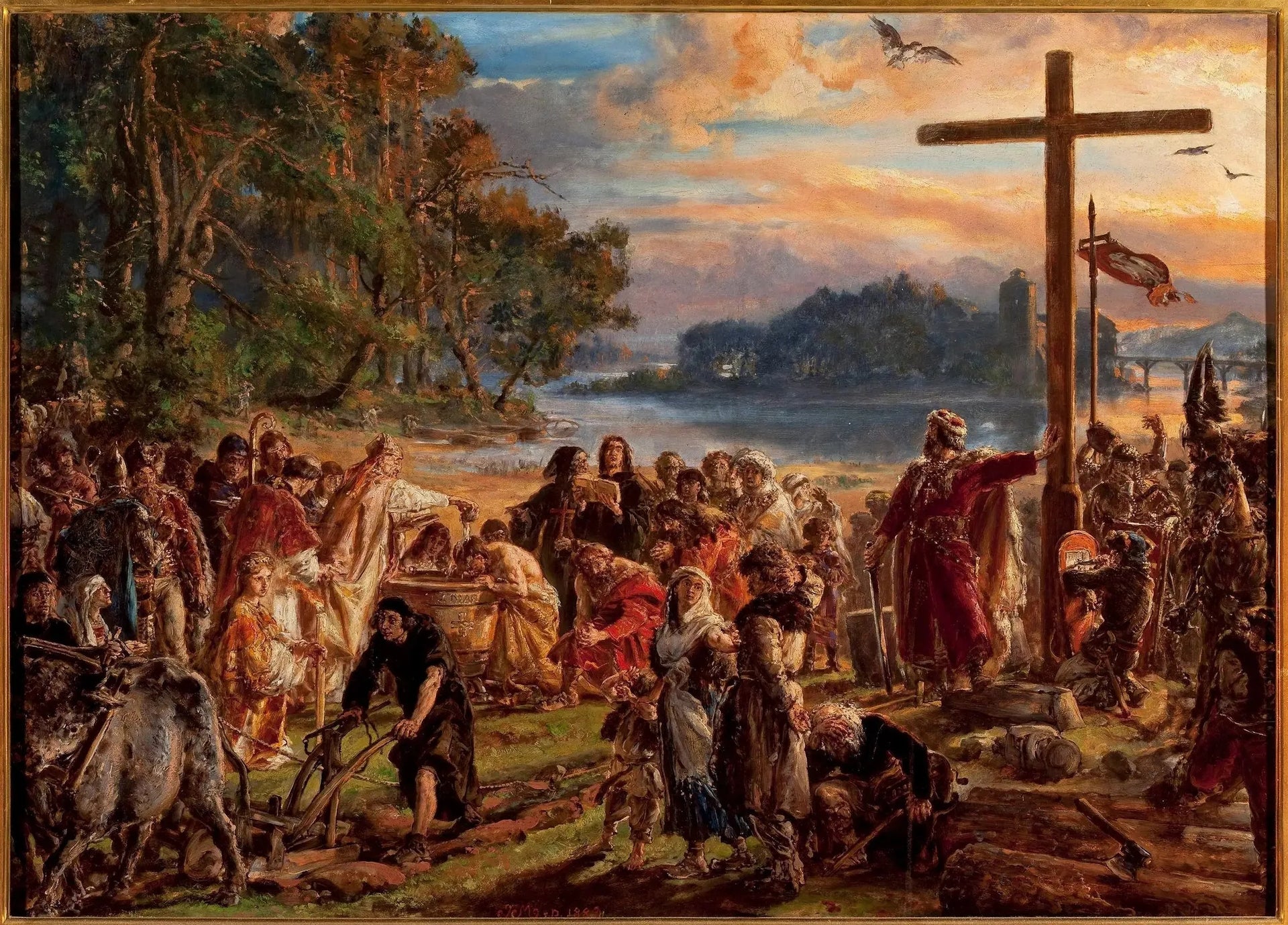 Christianisation de la Pologne 966 après JC. - Jan Matejko image 1 reproduction artisanale de tableau