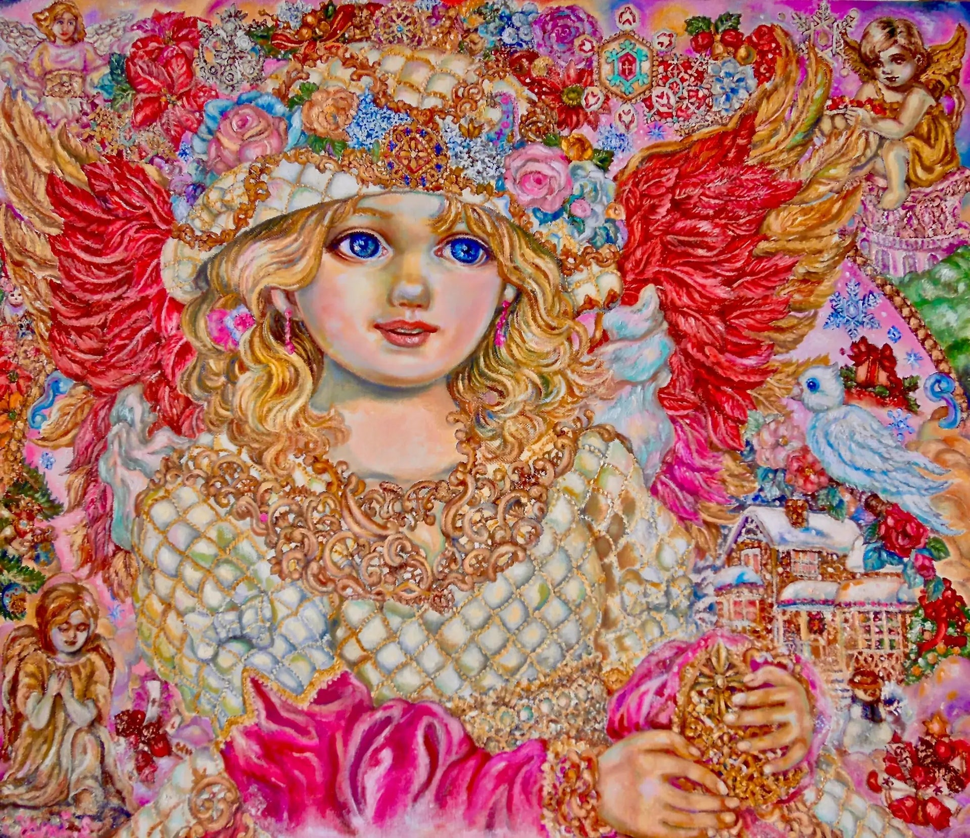 Christmas angel - Yumi Sugai image 1 reproduction de peinture à l’huile