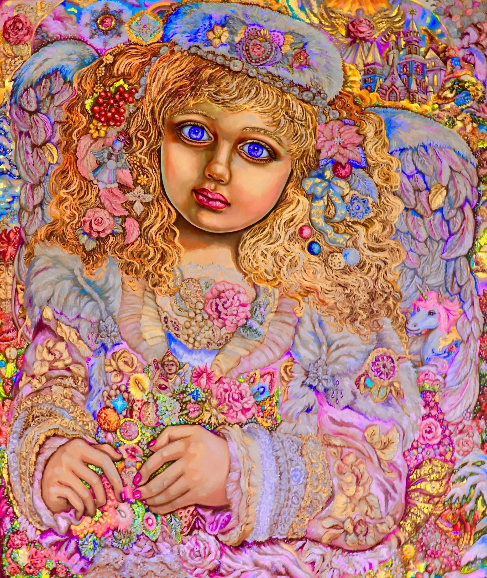 Christmas light angel - Yumi Sugai image 1 reproduction de peinture à l’huile