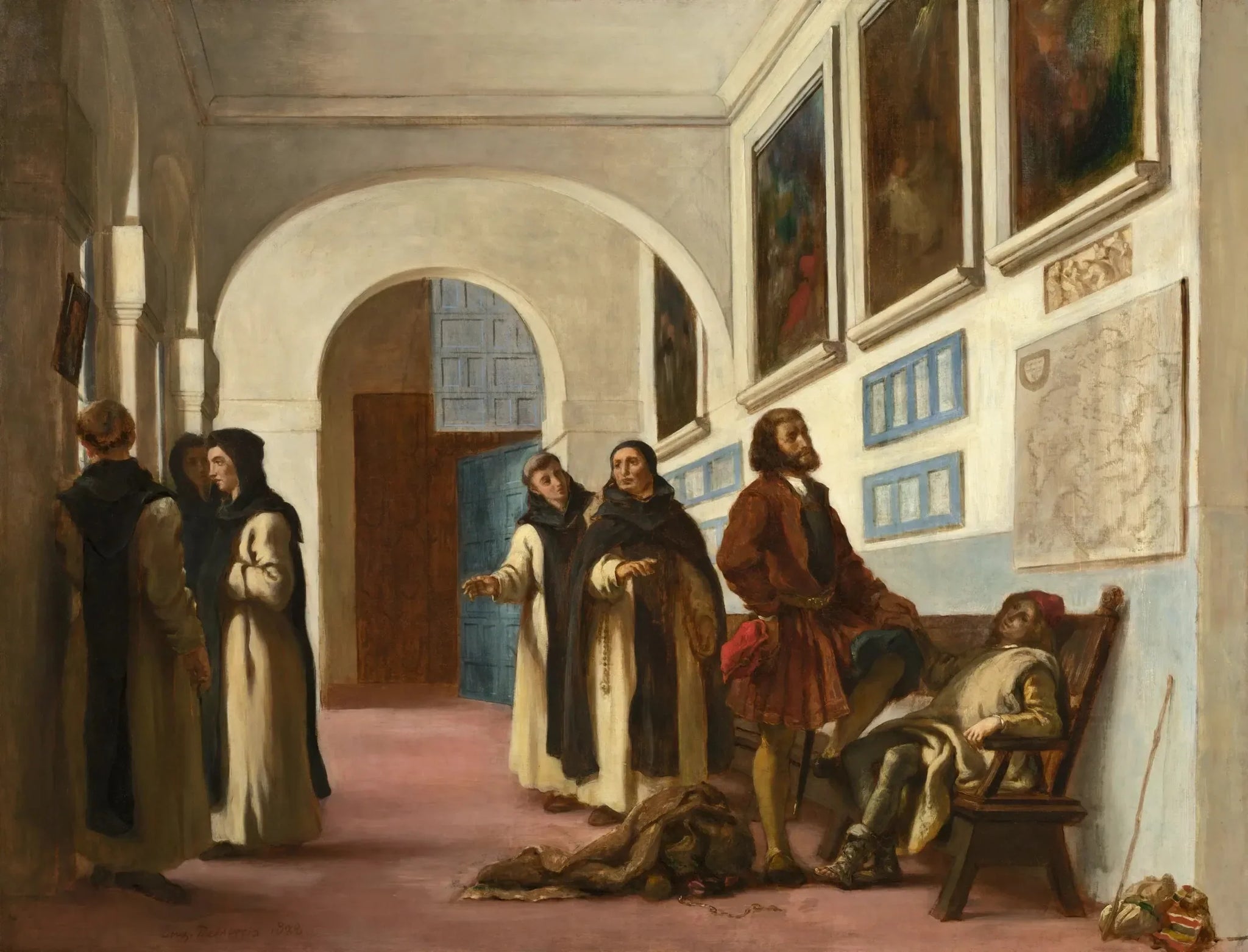 Christophe Colomb et son fils à La Rábida - Eugène Delacroix image 1 reproduction de peinture à l’huile