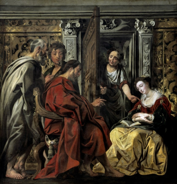 Christus dans la maison de Maria et Martha - Jacob Jordaens image 1 tableau peint à l’huile sur toile