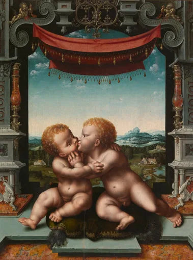 Christus en Johannes als kinderen - Joos van Cleve