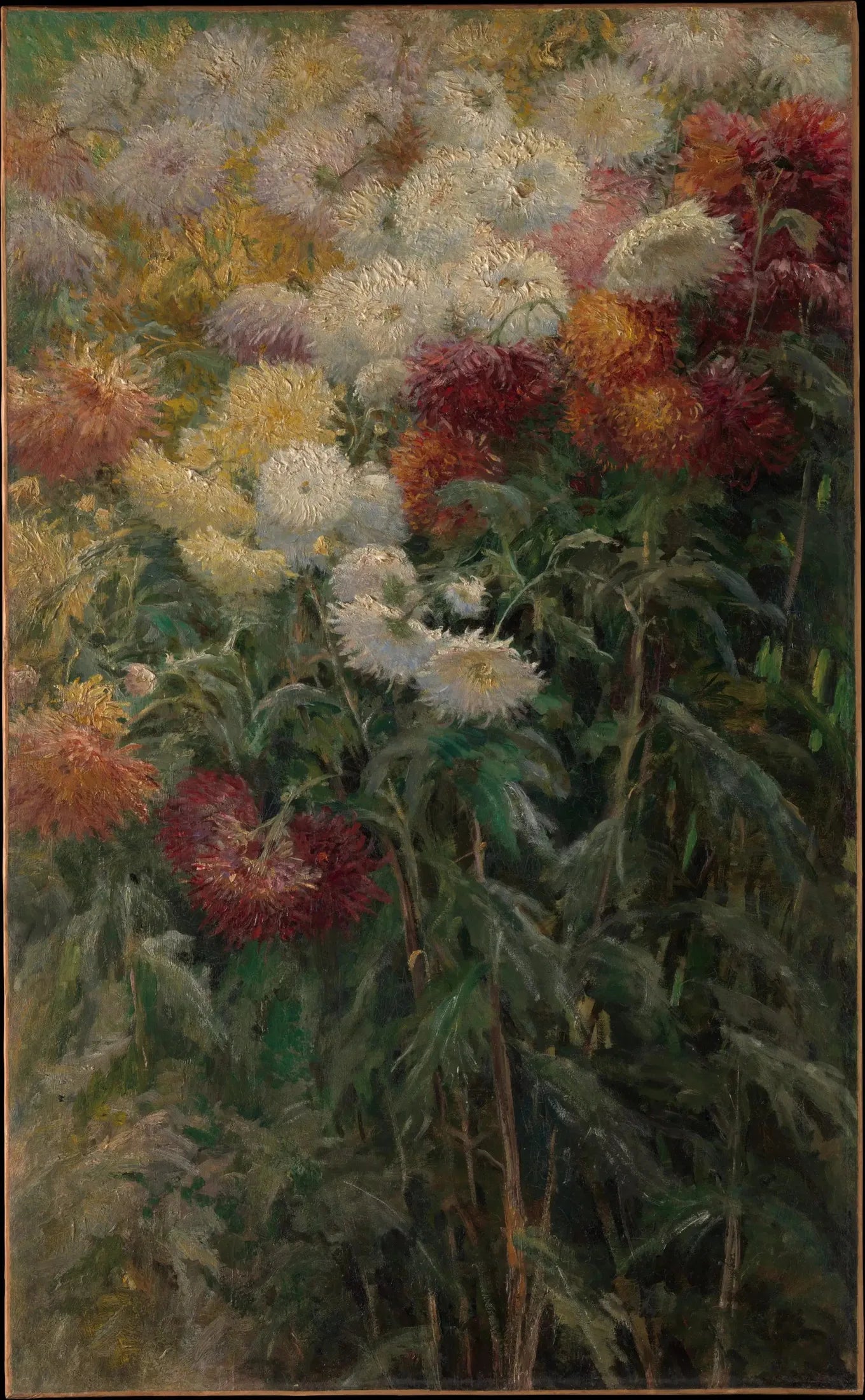 Chrysanthèmes au jardin du Petit Gennevilliers - Gustave Caillebotte image 1 copie de tableau peinte à la main