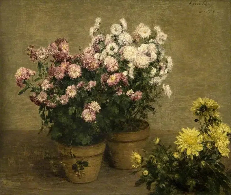 Chrysanthèmes - Henri Fantin-Latour image 1 reproduction artisanale de tableau