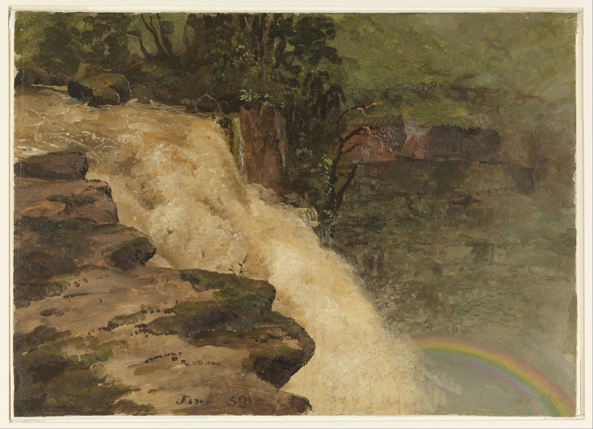 Chute d'eau en Colombie - Frederic Edwin Church image 1 copie peinte à la main à l’huile