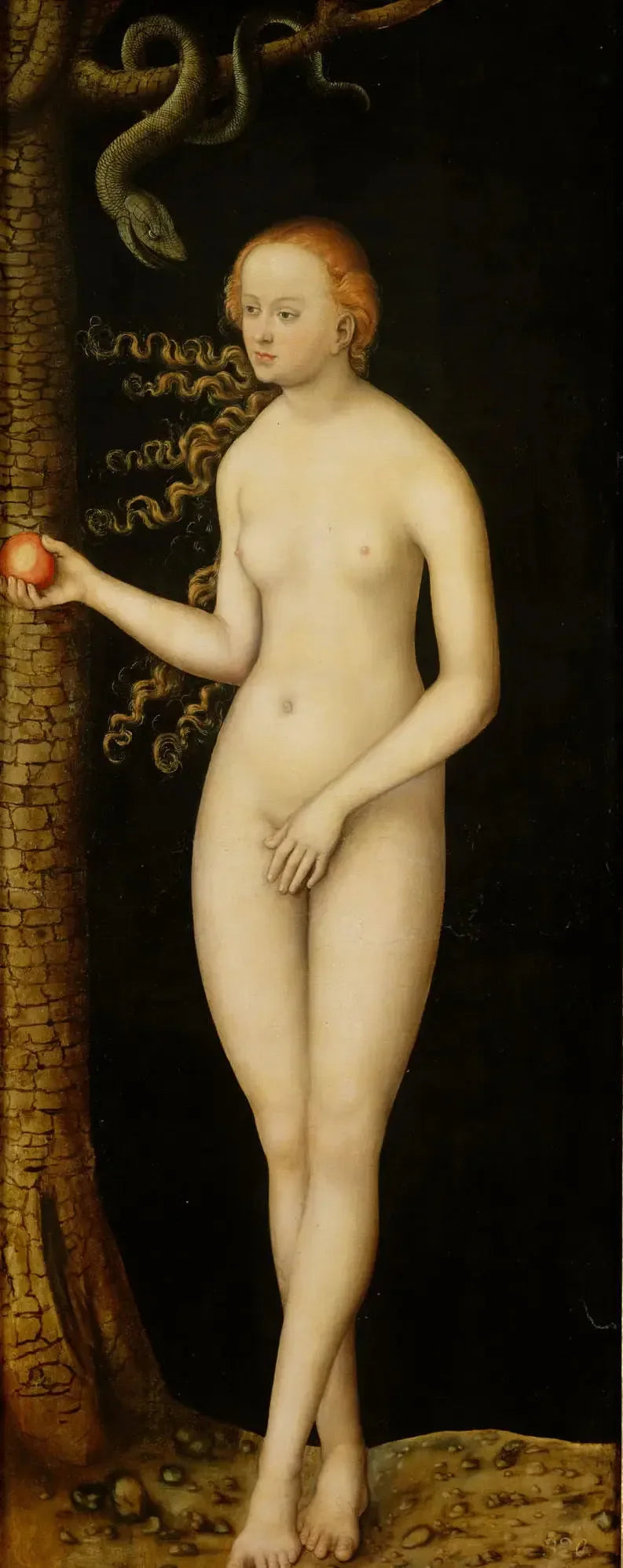 Chute de l'homme : Ève - Lucas Cranach the Elder image 1 reproduction de peinture à l’huile