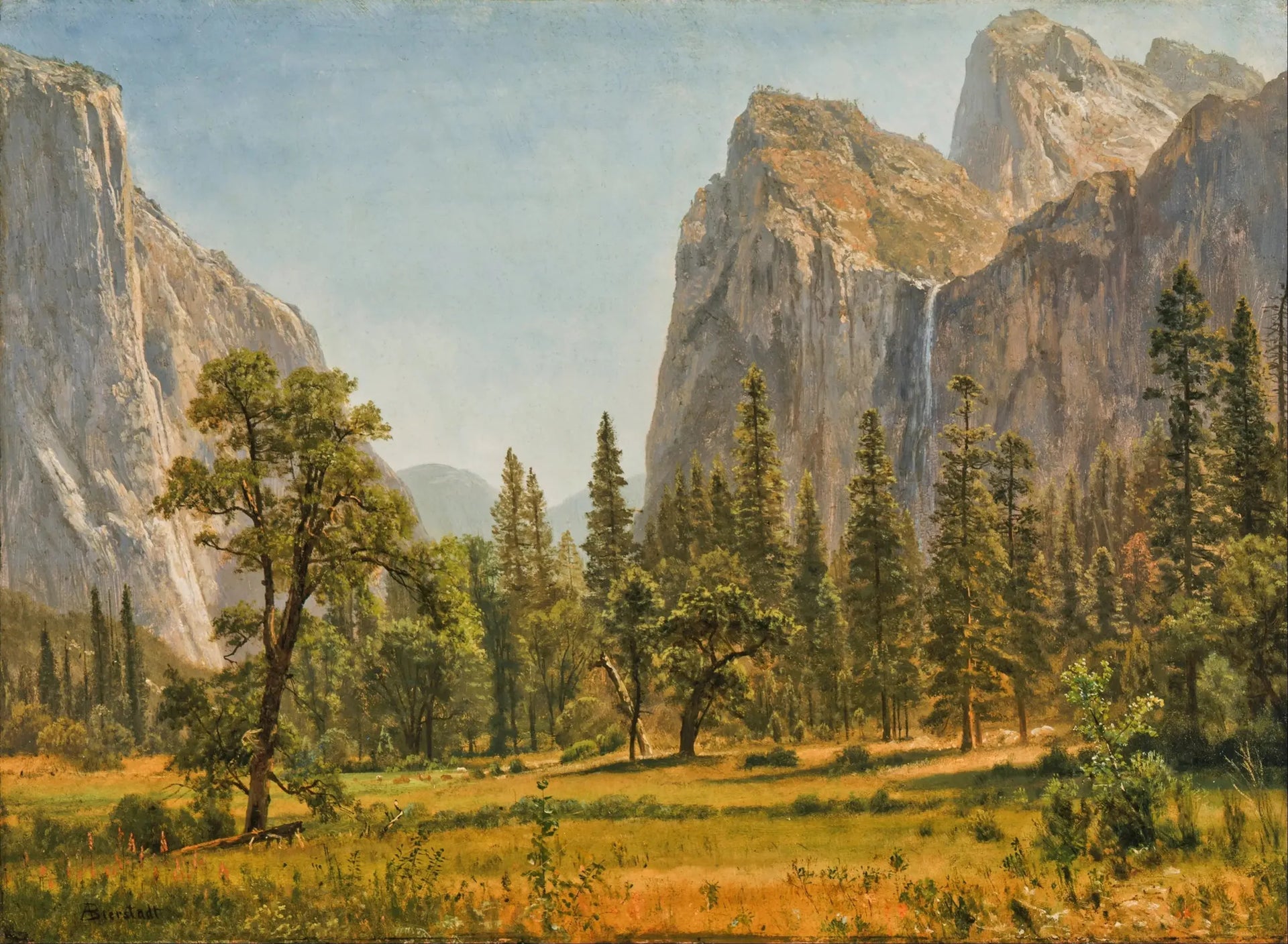 Chute du Voile de la Mariée dans la vallée de Yosemite - Albert Bierstadt image 1 reproduction réalisée par Alpha Reproduction