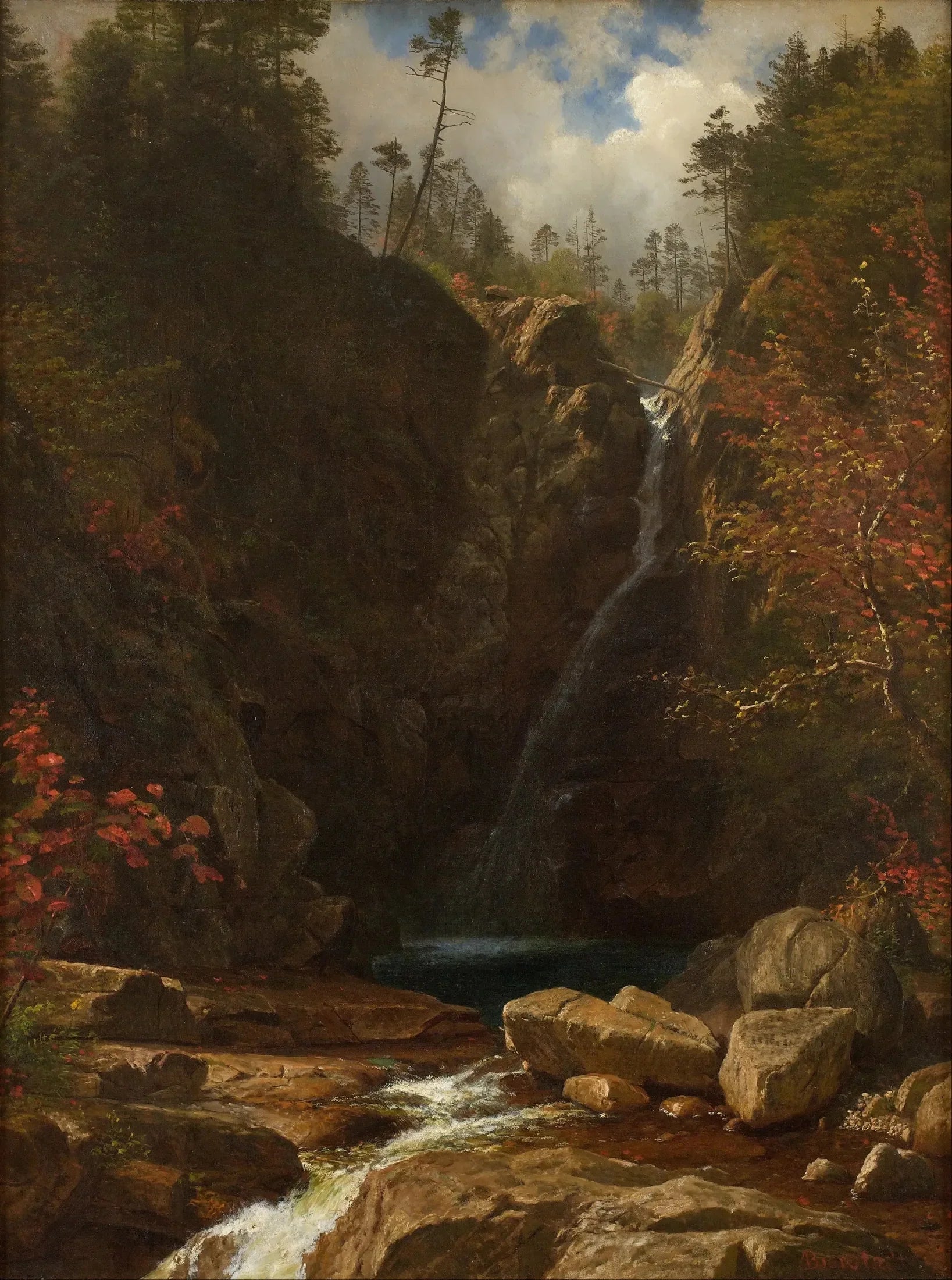 Chutes de Glen Ellis - Albert Bierstadt image 1 reproduction d’œuvre d’art à l’huile