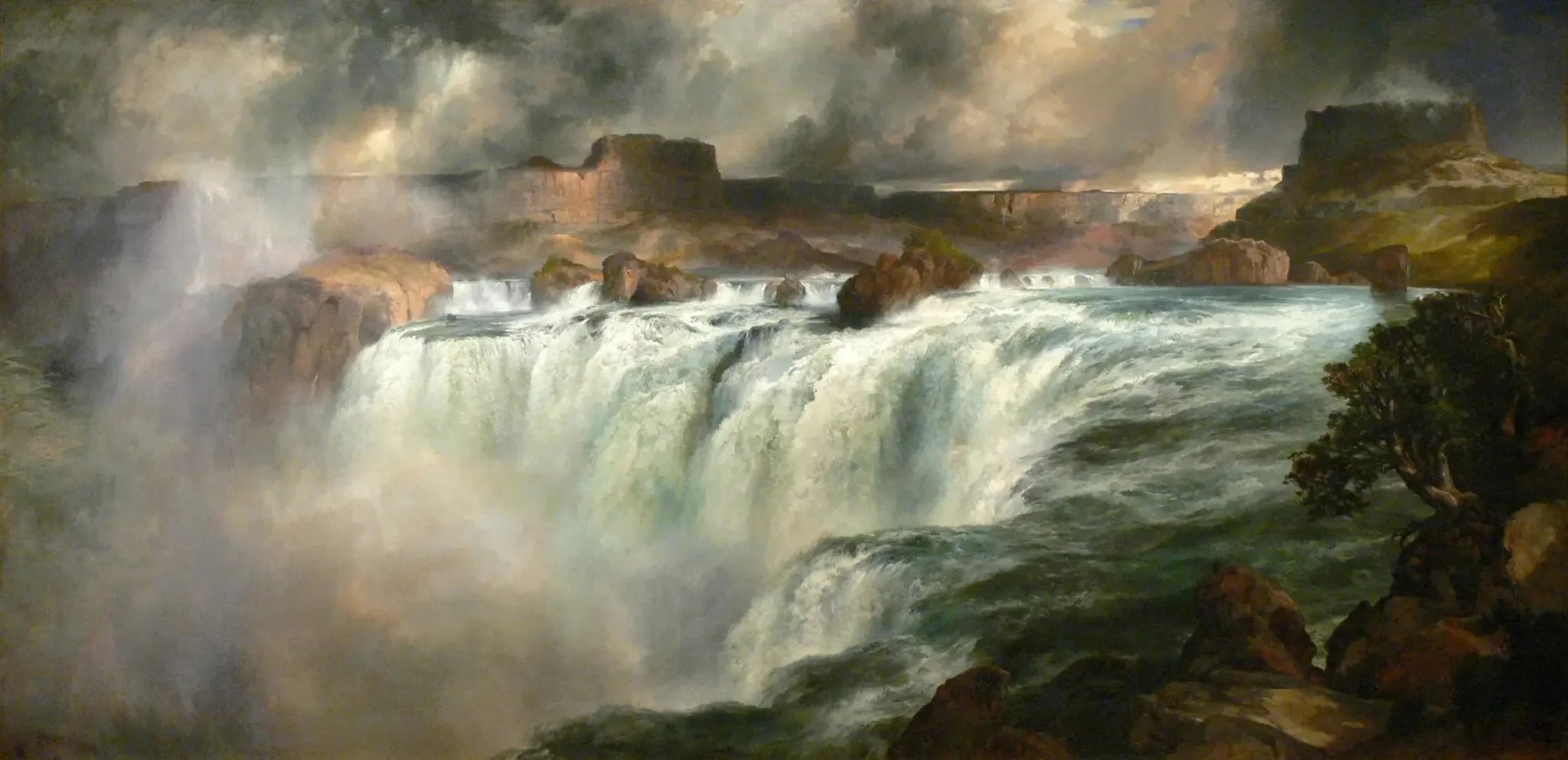 Chutes de Shoshone sur la rivière Snake - Thomas Moran image 1 tableau peint à l’huile sur toile