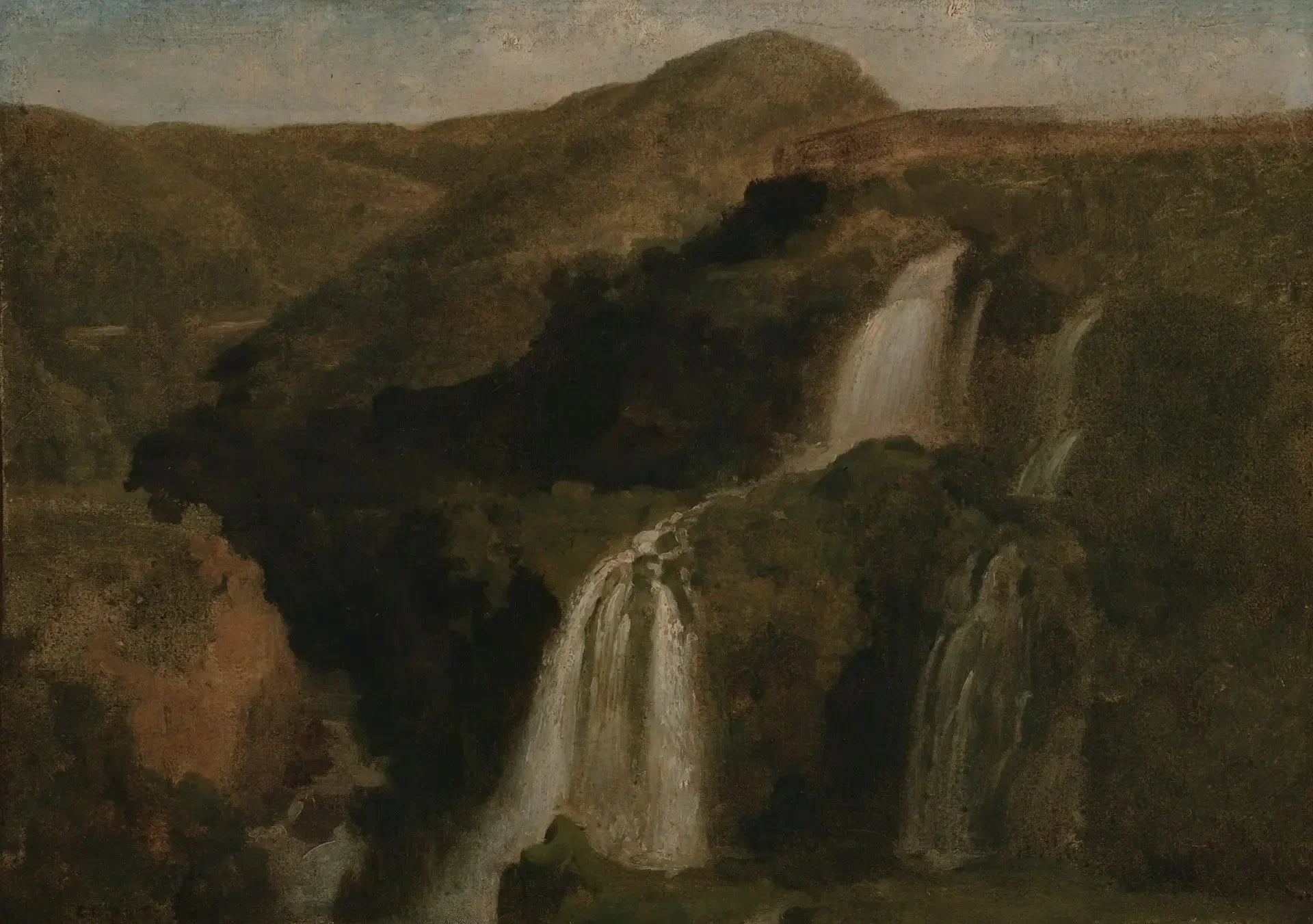 Chutes de Tivoli - Jean-Baptiste Camille Corot image 1 reproduction artisanale de tableau