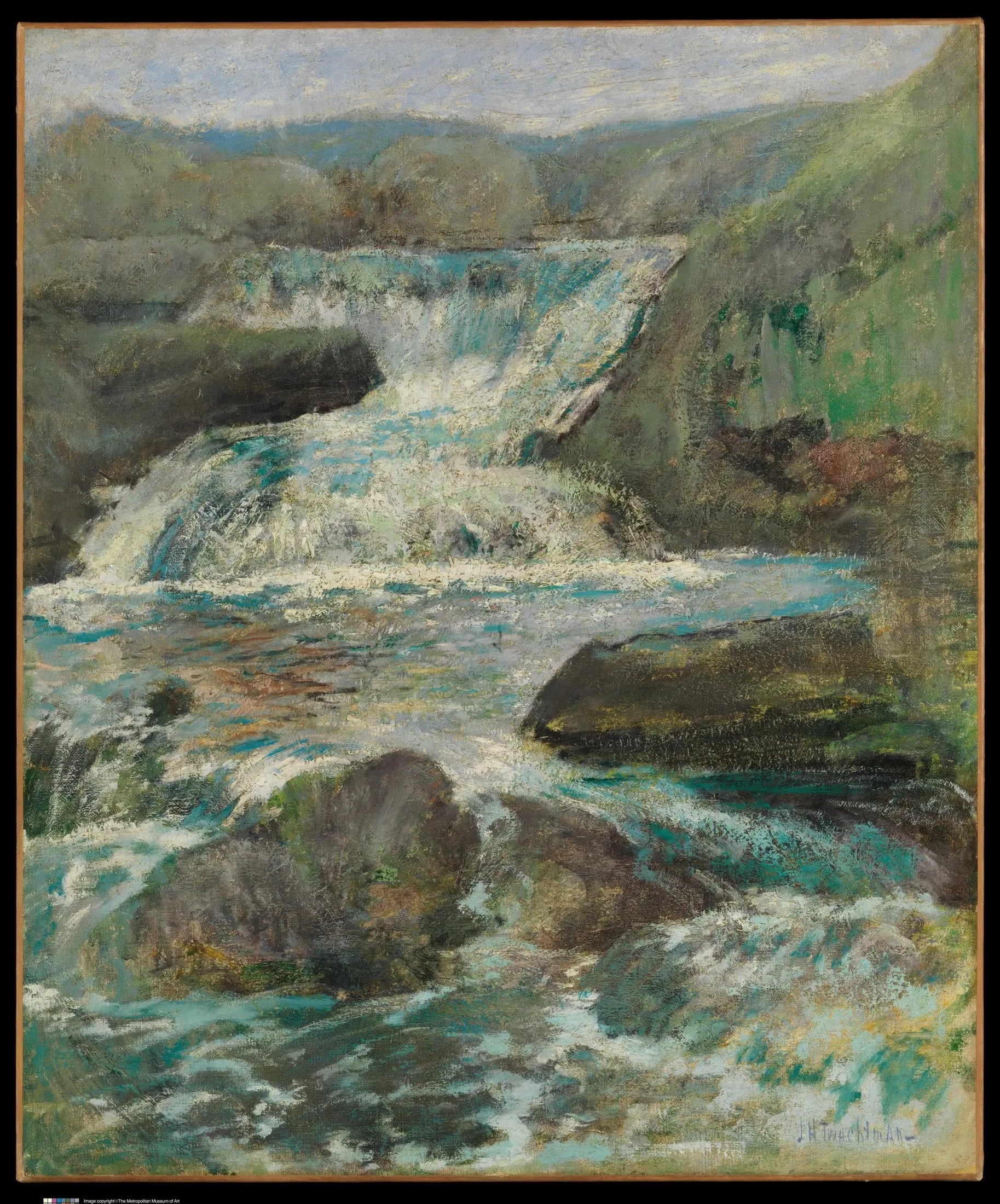 Chutes Horseneck - John Henry Twachtman image 1 copie de tableau peinte à la main