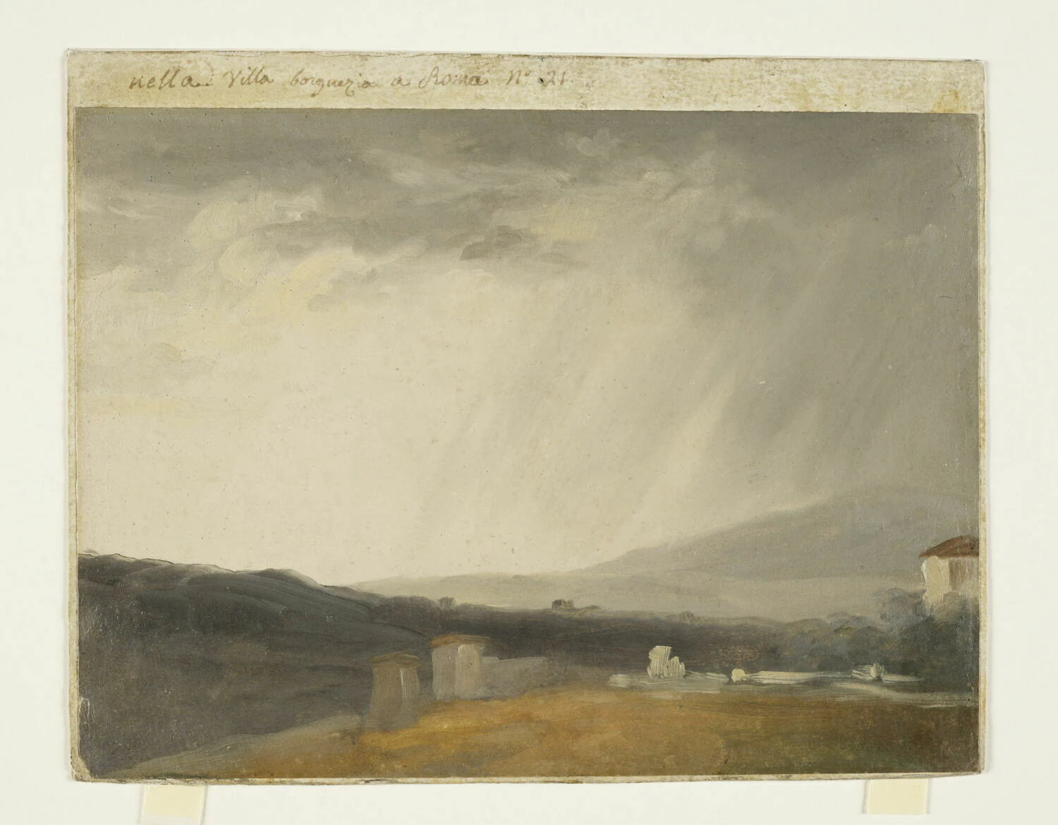 Ciel à la villa Borghèse : temps de pluie - Pierre de Valenciennes