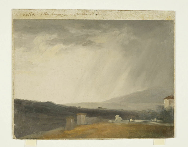 Ciel à la villa Borghèse : temps de pluie - Pierre de Valenciennes