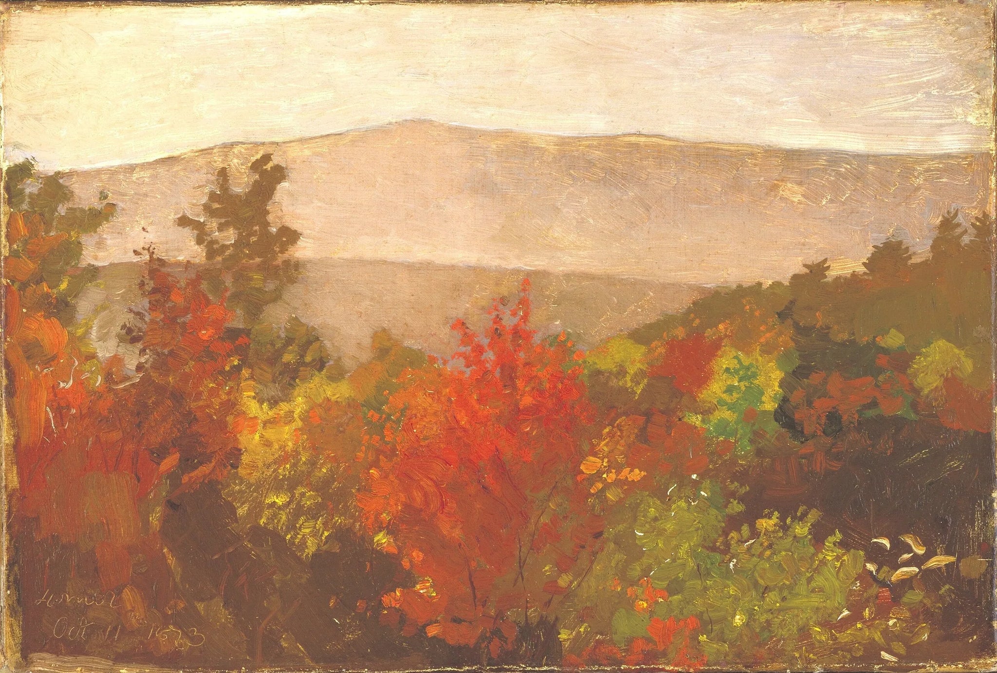Cimes des arbres d'automne - Winslow Homer image 1 copie peinte à la main à l’huile