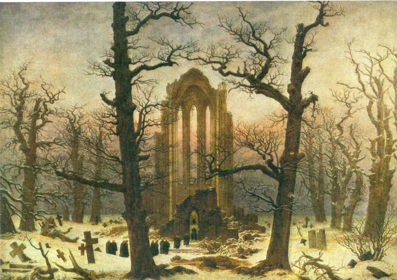 Cimetière d'un cloître sous la neige - Caspar David Friedrich