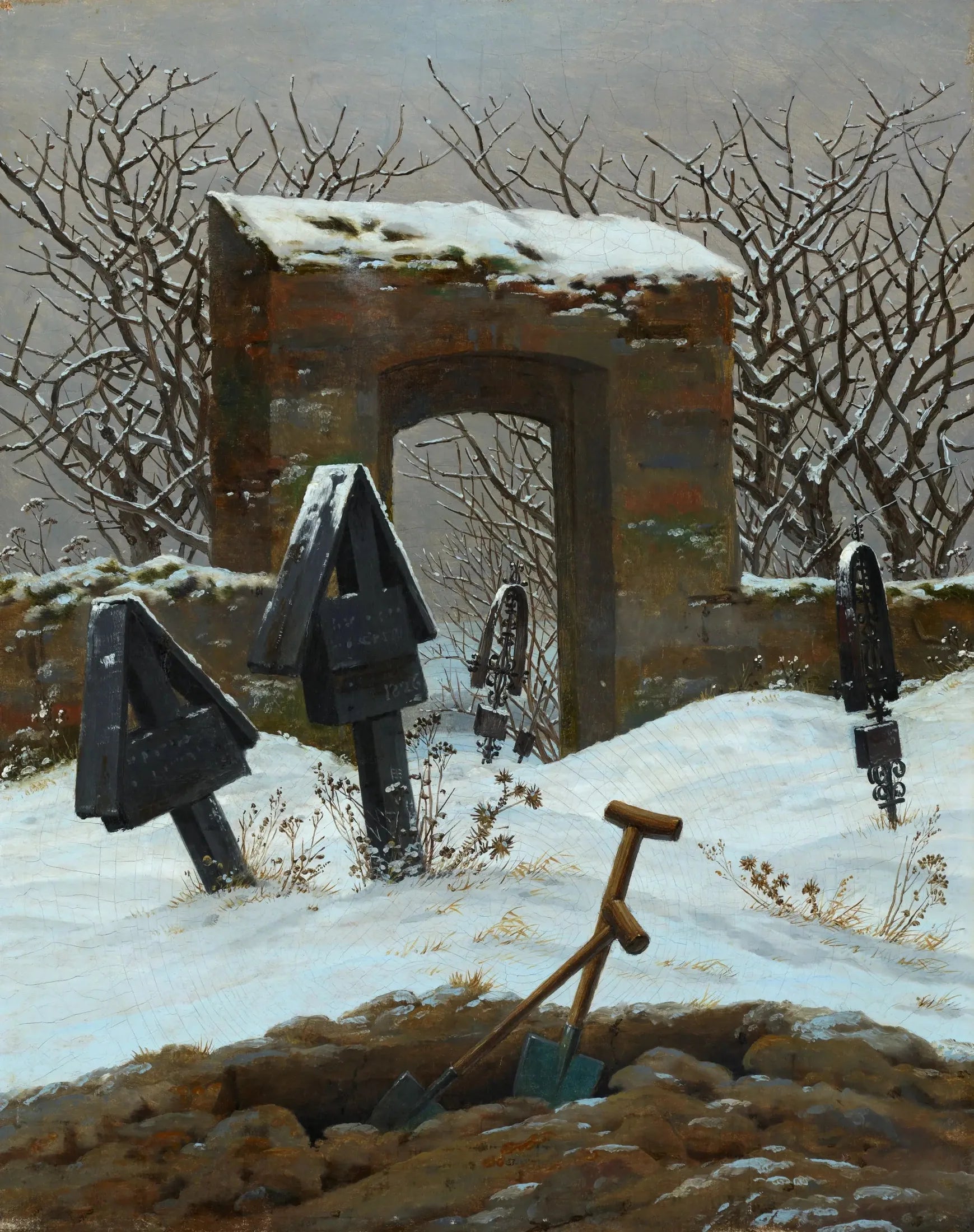Cimetière sous la neige - Caspar David Friedrich image 1 reproduction artisanale de tableau
