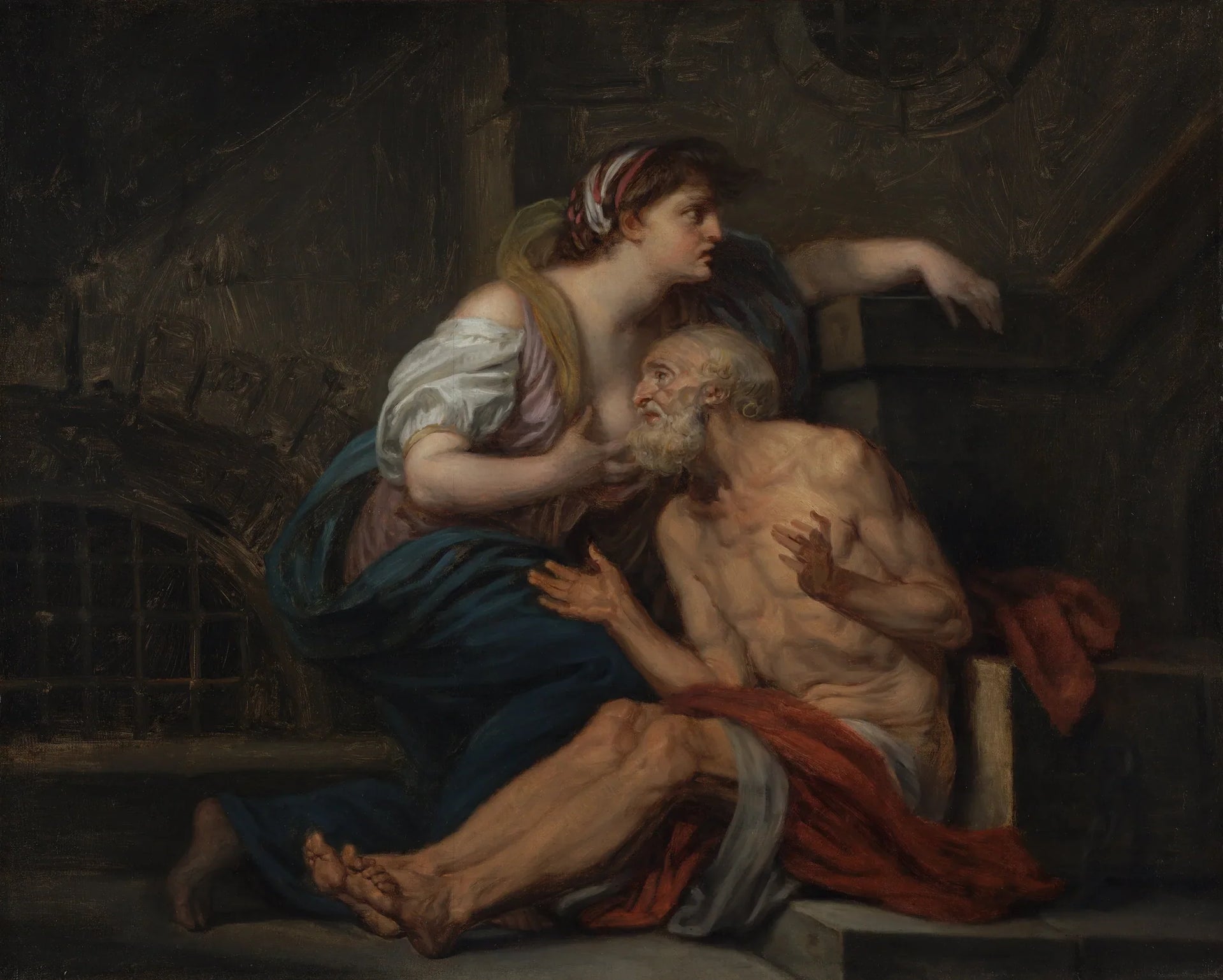 Cimon et Pero : « La charité romaine » - Jean-Baptiste Greuze image 1 reproduction d’œuvre d’art à l’huile