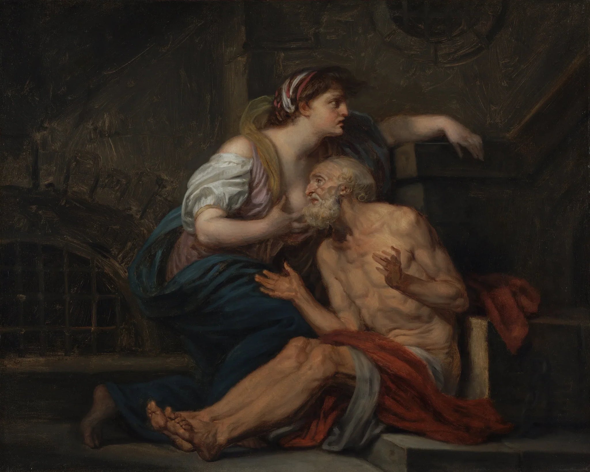 Cimon et Pero : « La charité romaine » - Jean-Baptiste Greuze image 1 reproduction d’œuvre d’art à l’huile
