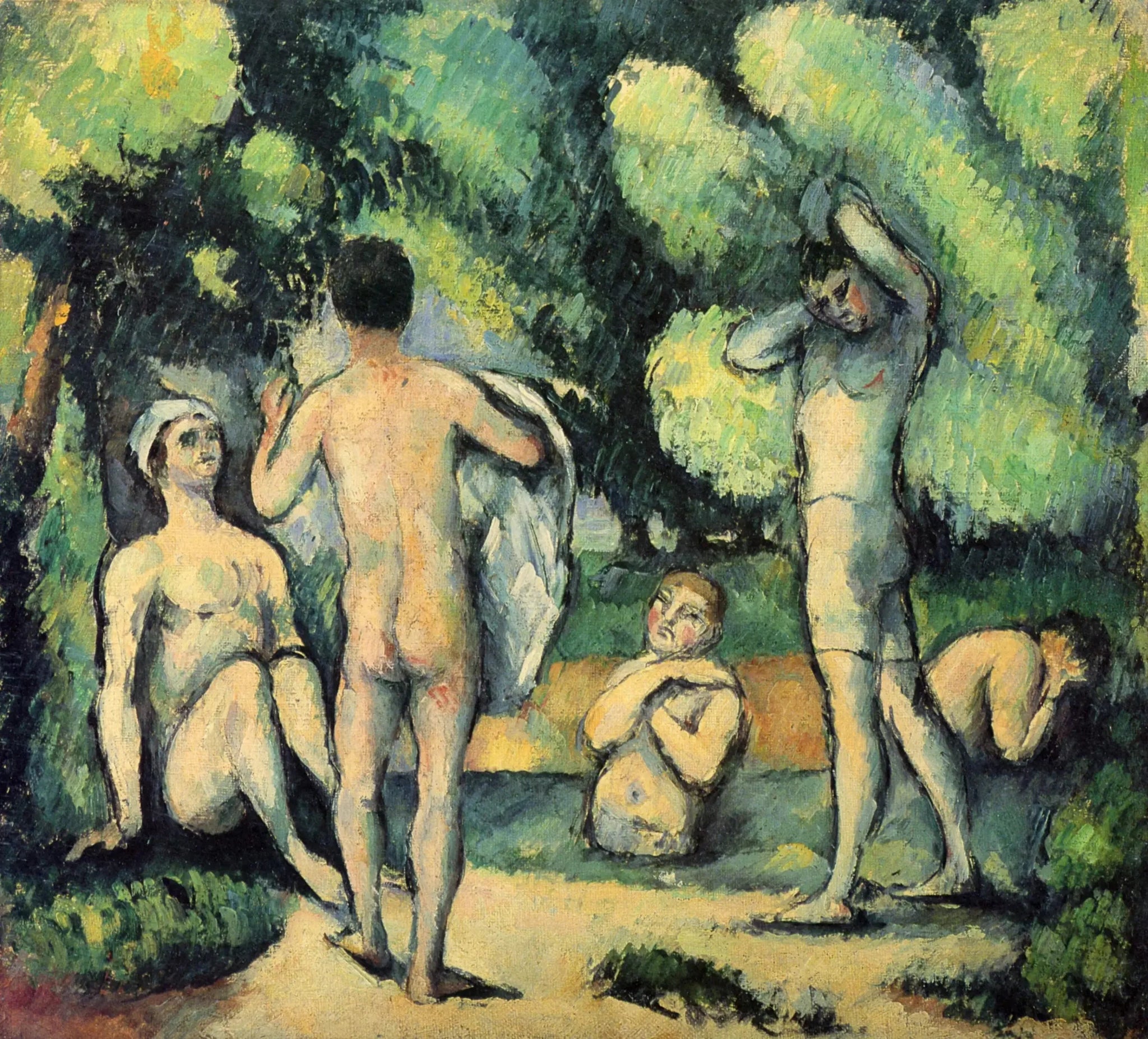 Cinq baigneurs - Paul Cézanne image 1 reproduction artisanale de tableau