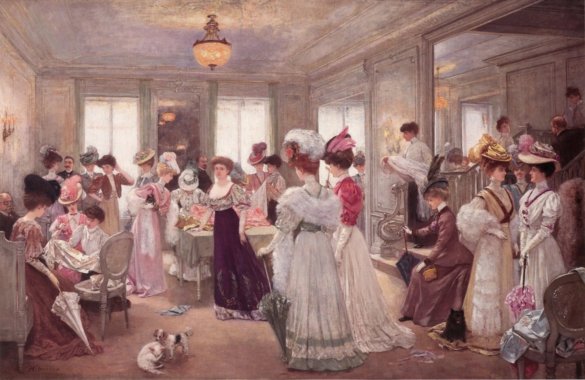 Cinq Heures Chez Paquin. - Henri Gervex image 1 tableau peint à l’huile sur toile