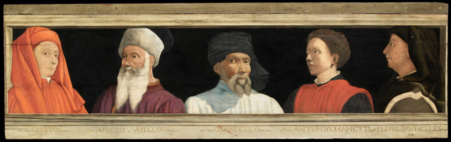 Cinq maîtres de la Renaissance florentine : Giotto, Uccello, Donatello, Manetti, Brunelleschi - Artiste inconnu
