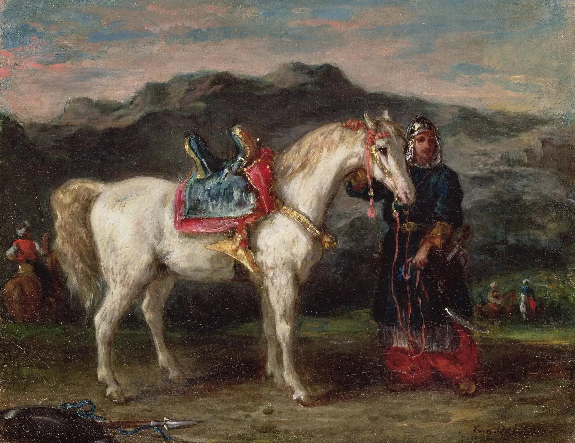 Circassien locataire un cheval par la mariée fils - Eugène Delacroix image 1 reproduction artisanale de tableau