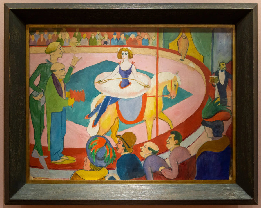 Cirkusbild I: Kunstreiterin mit Clowns - August Macke