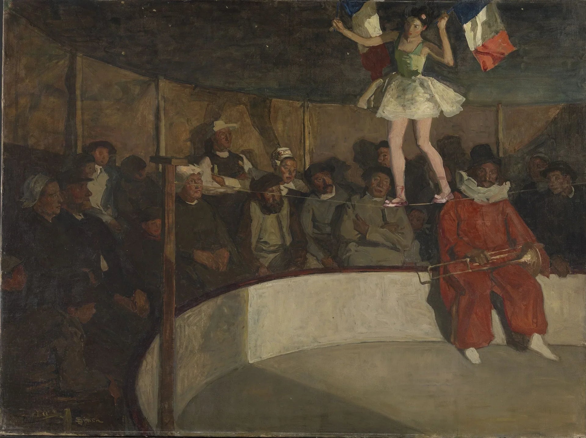 Cirque forain, Finistère - Lucien Simon image 1 copie peinte à la main à l’huile
