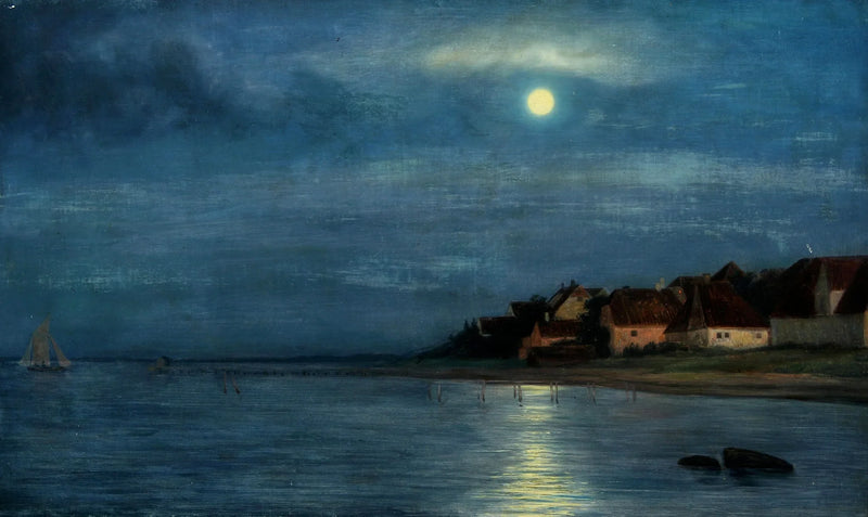 Clair de lune. Hellebæk - Carl Heinrich Bloch