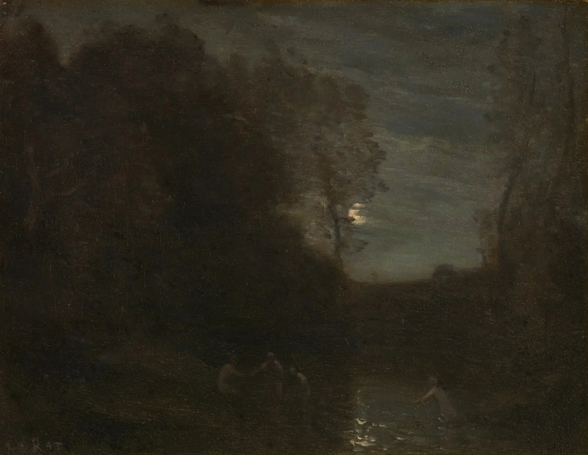 Clair de lune - Jean-Baptiste Camille Corot image 1 reproduction réalisée par Alpha Reproduction