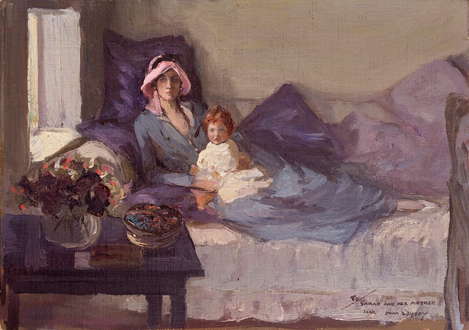 Clémentine Ogilvy Spencer-Churchill (née Hozier), baronne Spencer-Churchill ; Sarah Churchill - John Lavery image 1 copie de tableau peinte à la main