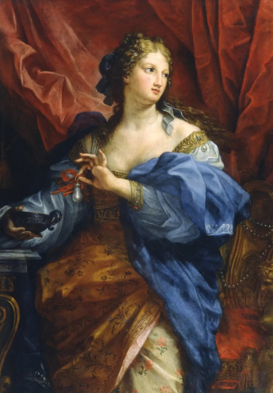Cléopâtre dissolvant une perle dans une coupe de vin - Carlo Maratta image 1 reproduction artisanale de tableau