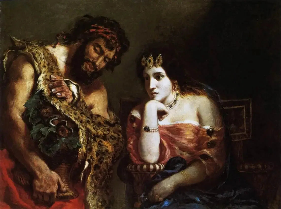 Cléopâtre et le paysan - Eugène Delacroix image 1 copie peinte à la main à l’huile